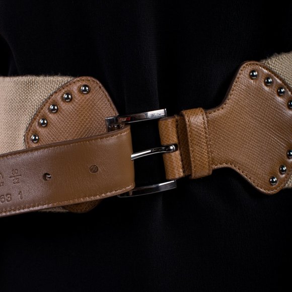 PRADA KHAKI CLASSIC BELT | WOMENS SIZE 80CM - Picture 1 of 3